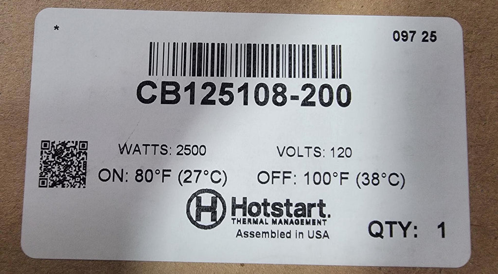 Hotstart Coolant Heater CB125108-200 2500 W 120V